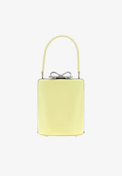 Self-portrait Rhinestone-bow Handbag In Yellow