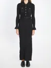 Self-portrait Self Portrait Black Ribbed Knit Maxi Dress In Black