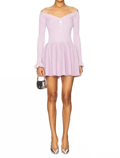 Self-portrait Ribbed Knit Mini Dress In Pink