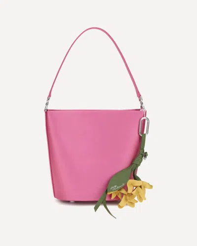 Self-portrait Satin Bucket Bag In Pink