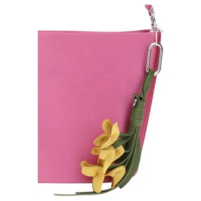 Pre-owned Self-portrait Satin Bucket Bag � Pink