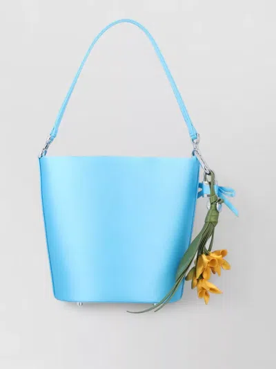 Self-portrait Satin Bucket Bag Top Handle Charm