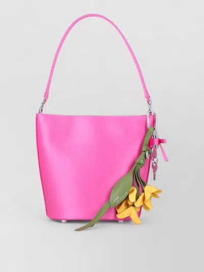 Self-portrait Satin Bucket Shoulder Bag Structured Shape