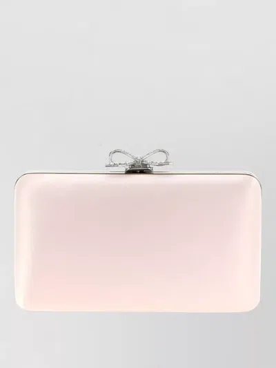 Self-portrait Self Portrait Satin Clutch In Brown