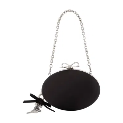 Self-portrait Self Portrait Satin Clutch In Black
