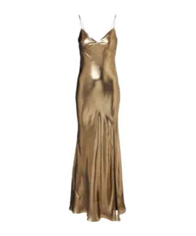 Self-portrait Satin Maxi Dress In Black