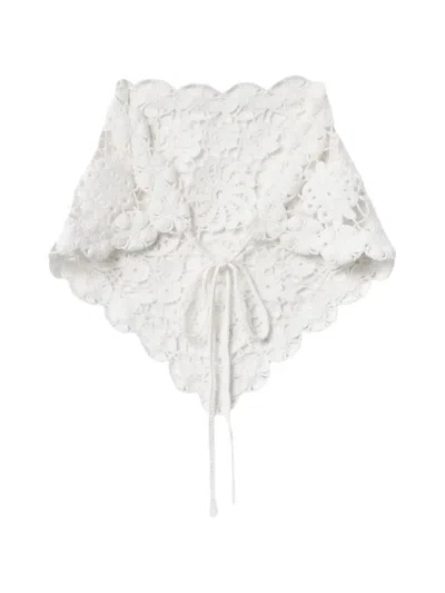 Self-portrait Scalloped Lace-detail Hair Accessory In White