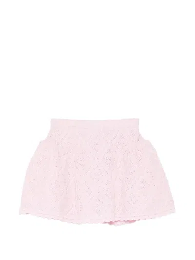 Self-portrait Kids' Scallop-hem Mini Skirt In Pink