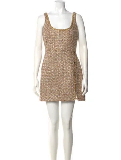 Pre-owned Self-portrait Scoop Neck Mini Dress