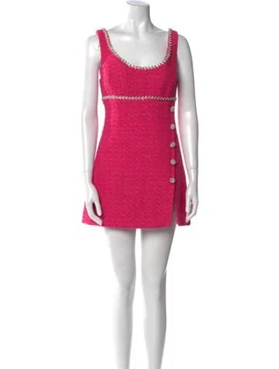 Pre-owned Self-portrait Scoop Neck Mini Dress In Pink