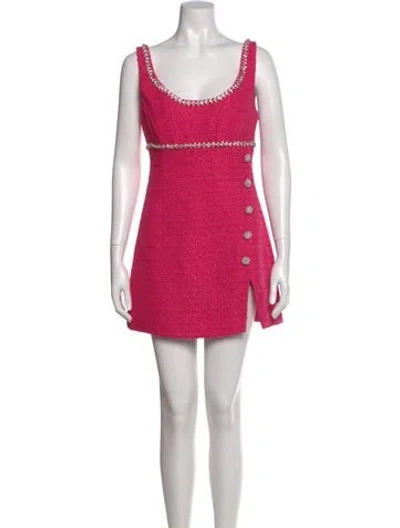 Pre-owned Self-portrait Scoop Neck Mini Dress In Pink