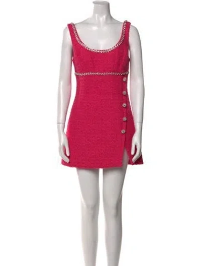 Pre-owned Self-portrait Scoop Neck Mini Dress In Pink