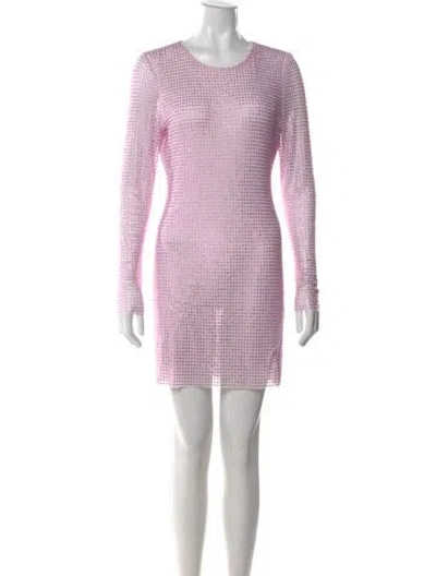 Pre-owned Self-portrait Scoop Neck Mini Dress In Pink