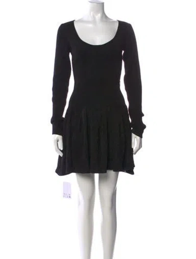 Pre-owned Self-portrait Scoop Neck Mini Dress W/ Tags In Black