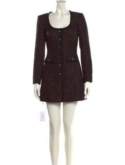 Pre-owned Self-portrait Scoop Neck Mini Dress W/ Tags In Multi
