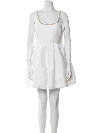 Pre-owned Self-portrait Scoop Neck Mini Dress W/ Tags In White