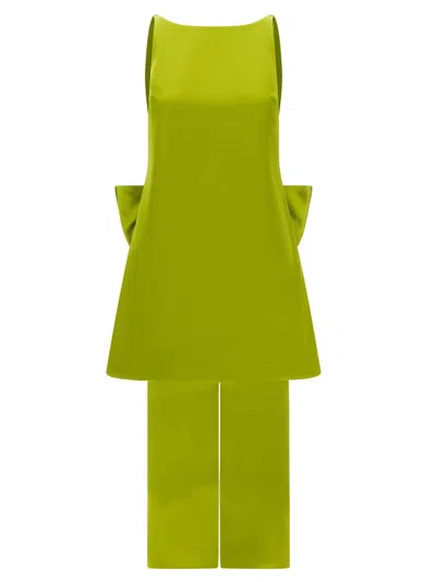Self-portrait Self Portrait Maxi Bow Dress In Green