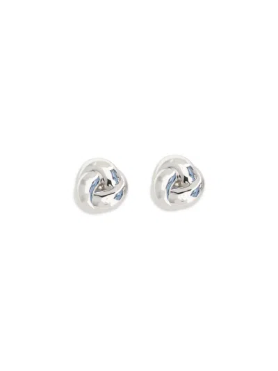 Self-portrait Sculptural Knot Earrings In Silver