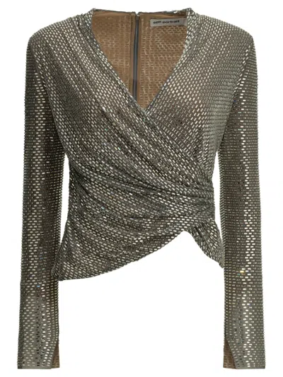 Self-portrait Self Portrait Casual Peplum Top In Brown