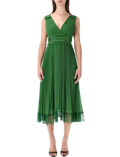 Self-portrait Self Portrait Chiffon Midi Dress In Green