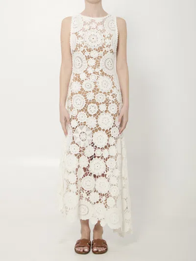 Self-portrait Self Portrait Crochet Maxi Dress In White