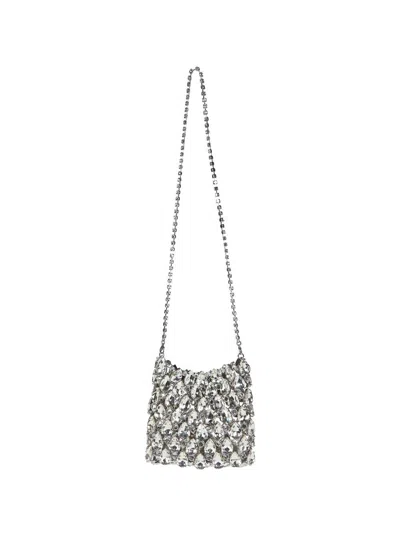 Self-portrait Self Portrait Crystal Embellished Clutch In Silver