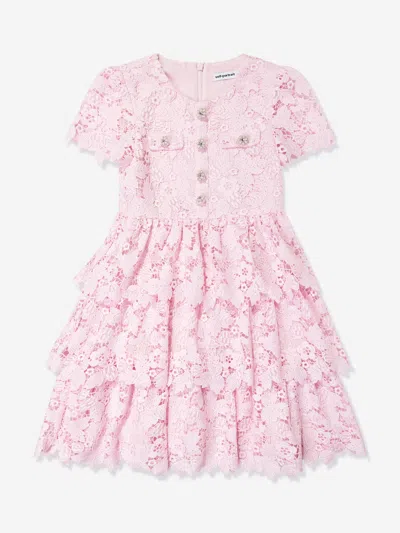 Self-portrait Babies' Self Portrait Girls Butterfly Lace Dress In Pink