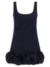 Self-portrait Floral Dress Mini Length Scoop Neckline Sleeveless In Blue