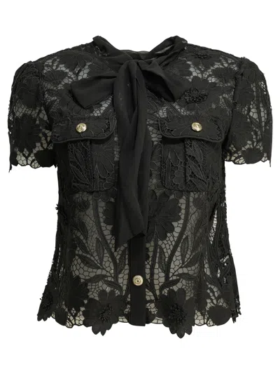 Self-portrait Self Portrait Lace Blouse In Black