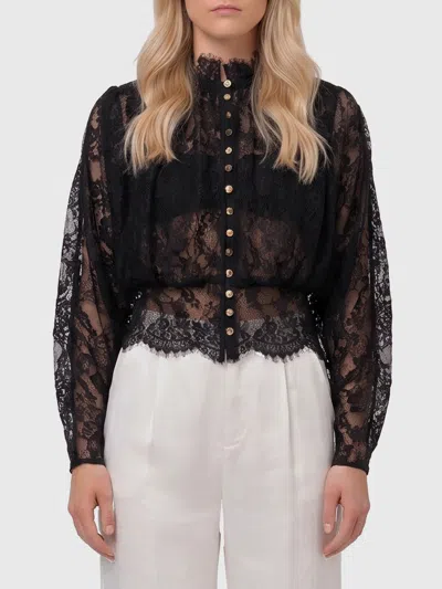 Self-portrait Self Portrait Lace High Neck Blouse In Black