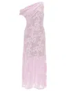 Self-portrait Womens Self Portrait Rhinestone One-shoulder Stretch-woven Midi Dress In Pink