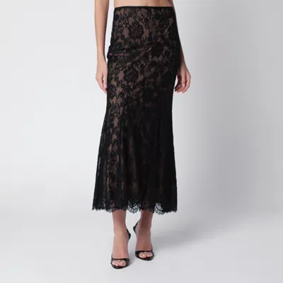 Self-portrait Self Portrait Lace Midi Skirt In Black