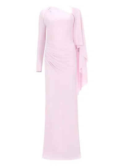Self-portrait Self Portrait Long Draped Dress In Pink