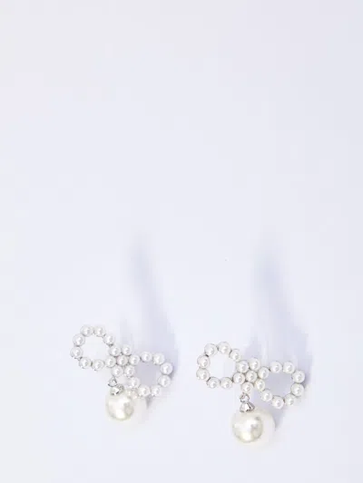 Self-portrait Self Portrait Pearl Bow Earrings In White