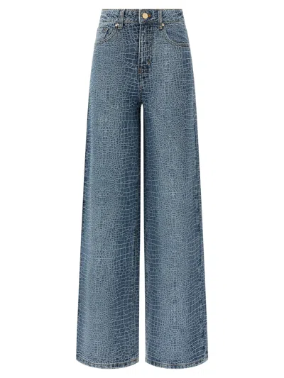 Self-portrait Self Portrait 'rhinestone' Jeans In Blue