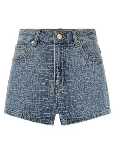 Self-portrait Self Portrait 'rhinestone' Shorts In Blue