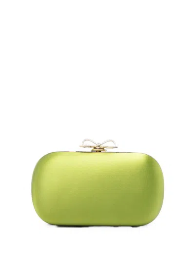 Self-portrait Self Portrait Satin Clutch In Brown