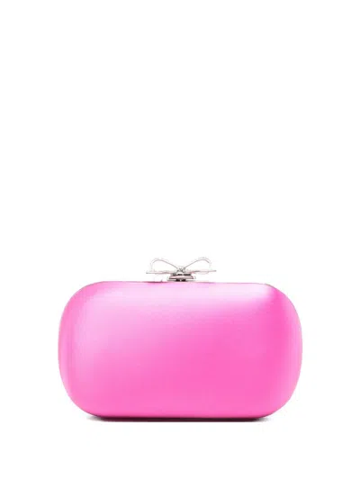 Self-portrait Self Portrait Satin Clutch In Pink