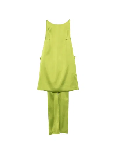 Self-portrait Self Portrait Satin Short Dress In Green