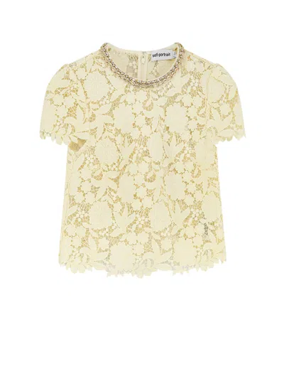 Self-portrait Self Portrait T-shirts And Polos Yellow