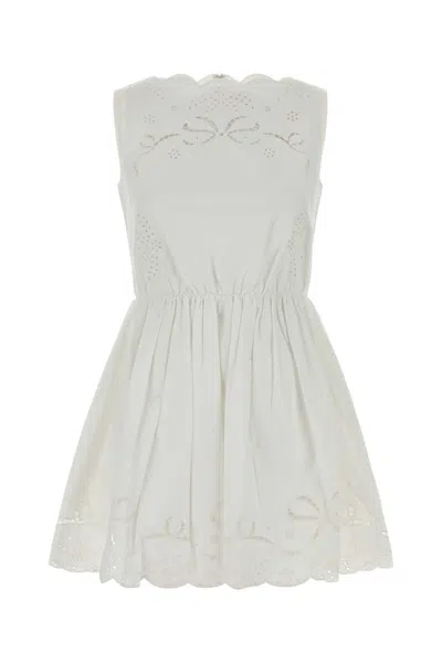 Self-portrait Self Portrait White Poplin Mini Dress