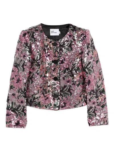 Self-portrait Jackets In Pink. In Purple