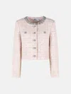 Self-portrait Sequin Boucle Loop Mini Jacket In Pink