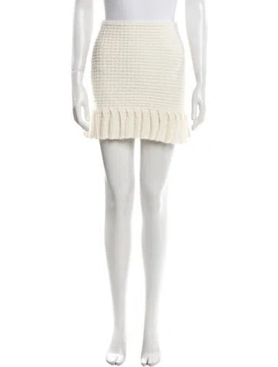 Pre-owned Self-portrait Sequin Embellishments Mini Skirt W/ Tags In Neutral