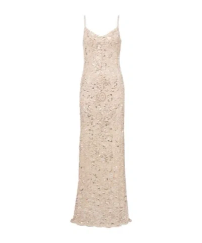 Self-portrait Embellished Spaghetti-strap Dress In White