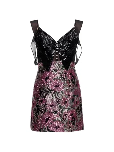 Self-portrait Sequin-embellished Mini Dress In Multi