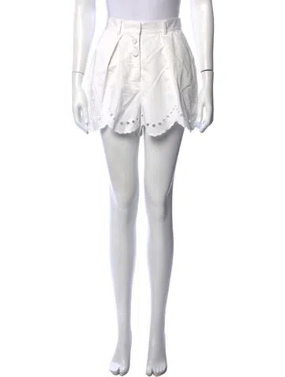 Pre-owned Self-portrait Short Shorts With Cutout Accents In White