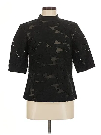 Pre-owned Self-portrait Short Sleeve Blouse In Black