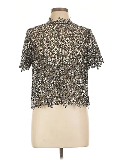 Pre-owned Self-portrait Short Sleeve Blouse In Black