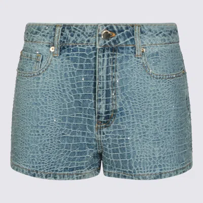 Self-portrait Shorts Blu E Verdi In Blue